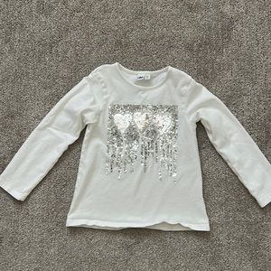 Ido long sleeve reversible sequin shirt size 6 excellent condition.cotton